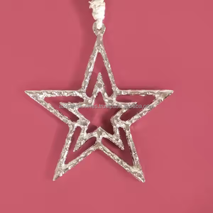Adornos Navideños de Estrella de Aluminio Fundido Modernos Hechos a Mano, Ecológicos, con Acabado Pulido para Decoración del Hogar y Regalo Festivo - Product Image 5