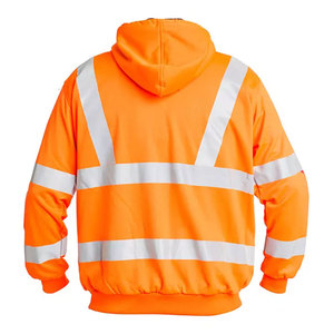 OEM Construction Working Long Sleeve Workwear Hi Vis Worker Reflective <b>Tape</b> <b>Security</b> Zipper Sweatshirt Hoodie - Product Image 2