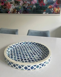 Bandeja de Servir de Madera con Incrustaciones de Hueso de Lujo, Rectangular, de MDF, para Exhibición de Alimentos, Decoración del Hogar, Venta al por Mayor - Product Image 2