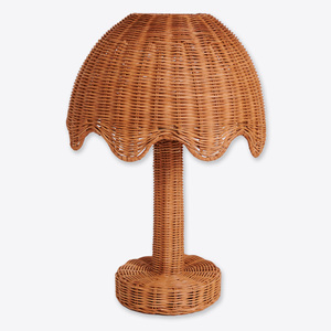Mini night stand desktop accent lamp handwoven rattan lamps <b>desks</b> & side tables lighting decoration - Product Image 5