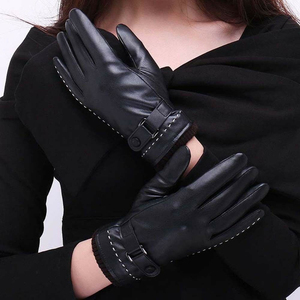Gants et mitaines en cuir personnalisés avec broderie de logo, design confortable, poignet réglable, style sportif, gants en cuir - Product Image 1