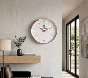 ICICI Bank Plastic <b>Clock</b> Gold Frame <b>White</b> Face Roman Numerals Insert Quartz <b>Clock</b> for Office School Home Decoration - Product Image 5