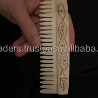 Best Quality Handmade Viking Buffalo Bone Hair Comb Carved Flower Style India Natural Bone Eco-Friendly Head Massage Scraping - Product Image 6