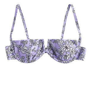 Polyester Nylon <b>Bikini</b> <b>Set</b> Custom Design <b>Sexy</b> Bra And Panty <b>Set</b> Fashion Lingerie Style Plaid Print Breathable Women Two Piece - Product Image 2