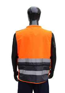 Gilet de sécurité réfléchissant haute visibilité unisexe, imperméable, certifié CE/EU, en maille polyester, vêtements de travail avec poches, fermeture réglable - Product Image 4