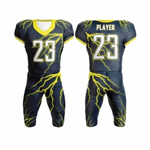Custom American Football Uniform Set Men's V-Neck Jersey Pants Sublimated Print Moisture Wicking Fitted Style Number - Product Image 6