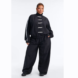 New Fashion High Quality Casual Sport Windbreaker Zipper up Jacket and Pant Two Piece Polyester Quick-dry Tracksuit for <b>Women</b> - Product Image 5