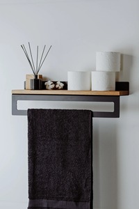 Porte-serviettes mural moderne pour salle de bain et zone de lavabo, accessoire de salle de bain élégant, gain de place et organisateur domestique - Product Image 6