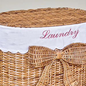 Cesto de ropa de mimbre tejido con diseño de nube, cesta de lavandería con lazo de mimbre para habitación infantil, almacenamiento de ropa sucia, decoración para cuarto de niños. - Product Image 6