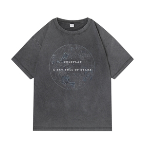 T-shirts personnalisés OEM en coton de haute qualité, effet délavé, style vintage, vente en gros, vêtements en vrac - Product Image 1