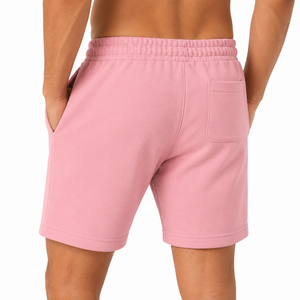 OEM ODM <b>Men's</b> Fleece Pink Sweat <b>Shorts</b> Custom Logo 100% Cotton Eco-Friendly Training Comfortable <b>Lounge</b> Athletic <b>Shorts</b> - Product Image 4