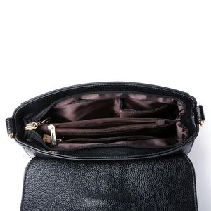 Sac à bandoulière élégant en cuir véritable pour femme, fermeture éclair, grande capacité, imperméable, sangle réglable - Plusieurs couleurs disponibles - Product Image 3