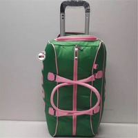 Sacs à roulettes Alpha Kappa Alpha, sac à roulettes de sororité, sac à roulettes grec, sac vert et rose, avec faible MOQ, style tendance, fermeture éclair