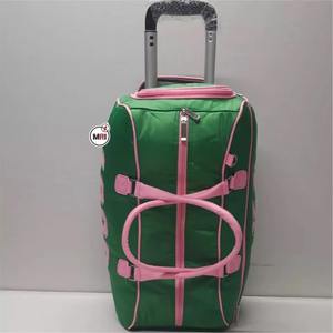 กระเป๋าล้อลาก ALPHA KAPA ALPHA สำหรับชมรมนักศึกษา กระเป๋าล้อลากแบบกรีก สีเขียวและชมพู พร้อมขั้นต่ำในการสั่งซื้อน้อย - Product Image 3