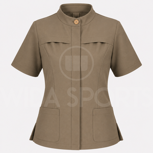 Custom Woven 100% Cotton Unisex Medical <b>Scrubs</b> and Pants Set with Needle Detection and Seamless Fusing for Hospital Use - Product Image 2