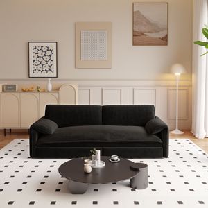 Divano Letto Convertibile Queen Size da 66 Pollici con Letto Estraibile 3 in 1 Multifunzionale in Velluto con Vano Portaoggetti Laterale per Soggiorno - Product Image 5