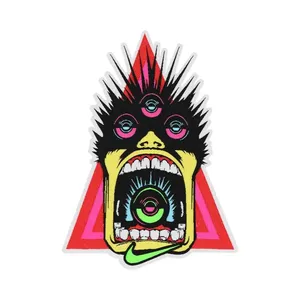 Parche de Goma Triangular con Diseño 3D en Relieve de Ojos y Boca, Adhesivo Decorativo para Regalos - Product Image 1