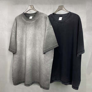 Camiseta de Hombre 100% Algodón, Nueva Colección Primavera-Verano, Estilo Retro Casual, Transpirable, 275g, Teñido Inverso, Deshilachado y Lavado - Product Image 2