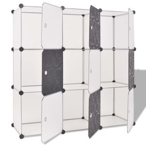 <b>9</b> Compartment <b>Cube</b> Storage Organizer Black and White with Durable Storage Bins - Product Image 2