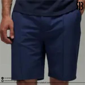 Shorts Bermuda en coton bleu marine uni pour homme, taille élastique, décontractés, respirants, taille mi-haute avec poches, unisexe - Product Image 5