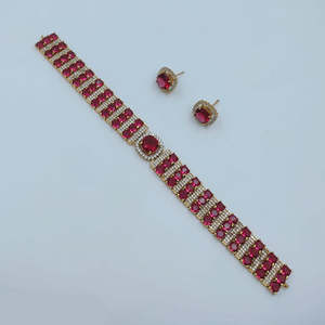 Ensemble de collier ras-de-cou tendance en or 18 carats plaqué or avec diamants américains - Chaîne à maillons tendance - Product Image 3
