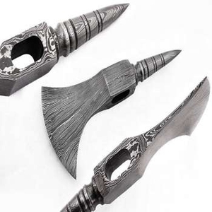 High Quality Industrial Stainless Steel Damascus Flat Backed Handmade Pizza Cutter <b>Axe</b> Head 20-Inch Rose <b>Wood</b> Handle - Product Image 1