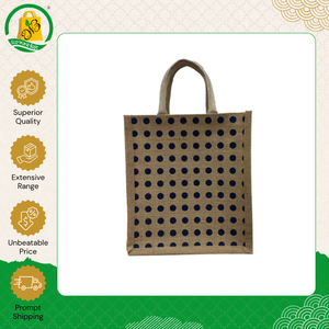 Best Market Price Top Quality Made in India Eco-Friendly Custom Printed Jute Shopping Hand Bags with Cotton <b>Webbing</b> Handle - Product Image 2