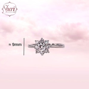 [เชอรี จิวเวลส์] แหวนเพชรแท้สำหรับผู้หญิง 0.30 กะรัต ทองคำขาว 18K สี F-G ความสะอาดระดับ SI1-2 ดีไซน์ทรงรัศมี ประกายระยิบระยับ - Product Image 2