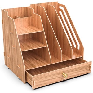 Organizador de Escritorio de Madera de Acacia - 4 Ranuras para Bolígrafos, Venta al por Mayor en Moradabad - Product Image 1
