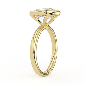 แหวนเพชรทรงรี 2.60 กะรัต ทอง 14K 18K เพชรเลี้ยงในห้องปฏิบัติการ แหวนหมั้นแบบมินิมอลลิสต์ แหวนแต่งงานแบบโมเดิร์นประดับเพชรแบบเบเซล - Product Image 4