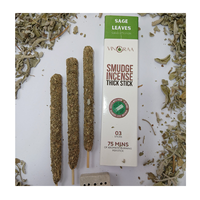 Haute qualité 6 pouces feuille de sauge tache bâtons d'encens sans bambou en vrac aromathérapie diffuseur fournitures diffuseur aromatique botanique