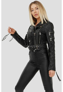 Chaquetas de Cuero Genuino para Mujer, Hechas en Pakistán, Tejidas, Transpirables, Impermeables, Resistentes al Viento, con Cierre, Estilo Moderno - Product Image 5