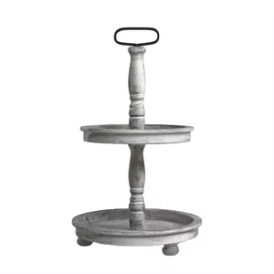 Unique Design Wooden White Wash Cake Stand With 3 Tier Wedding Event Party Decoration Snacks and <b>Cookies</b> Display Stand - Product Image 1
