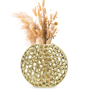 Antique Oval Shape Metal Flower Vases Unique Aluminium metal Craftsmanship for Traditional Vintage or <b>Retro</b> Wedding <b>Decor</b> Styles - Product Image 2