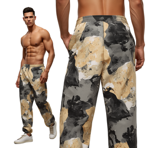 Chaqueta Impermeable para Hombre, 100% Algodón, Estampado de Llamas, Corte Holgado, Estilo Hardshell - Product Image 1