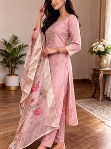 Modern Pair of <b>Top</b>-Bottom & Dupatta Salwar Kameez for Women Party Wear - Product Image 5