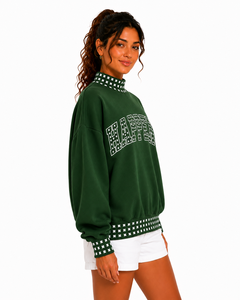 Custom Oversized <b>Women</b>’s Mock Neck Sweatshirt Wholesale Long Sleeve Cotton Fleece Autumn <b>Pullover</b> - Product Image 4