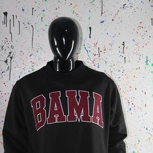 Sweat-shirt à col montant BAMA BLACK 100% marron avec broderie appliquée, col large, URBAN PRODUCTIONS - Product Image 4