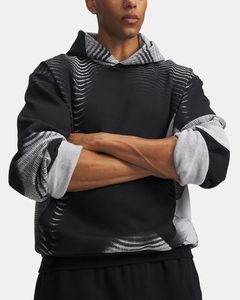 Sudadera con Capucha para Hombre, Color Negro y Blanco, Corte Regular, Impresión Digital, Logotipo con Impresión Puff, Gráfico con Pedrería, 100% Algodón - Product Image 3