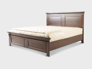 <b>Queen</b>-<b>Size</b> Midcentury Durable Elegant Style Solid Mahogany <b>Bed</b> with Low Footboard for Bedroom Furniture - Product Image 2