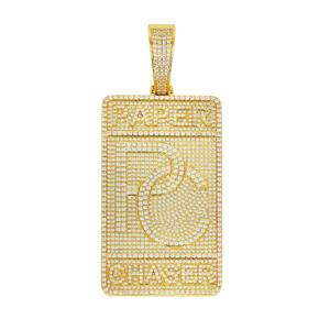 Rectangular Custom Moissanite Pendant Passes Diamond <b>Tester</b> Letter VVS Hip Hop Jewelry 925 Silver Iced Out Pendant For Men's - Product Image 1