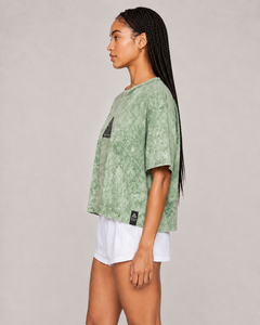 T-shirt Femme Coupe Droite Col Rond Délavé à l'Acide Broderie Personnalisée Logo Style Urbain Été 100% Coton – Meilleure Vente - Product Image 4