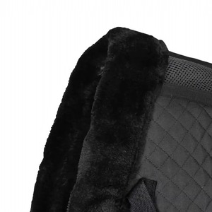 Almohadilla acolchada para silla de montar con panel de malla y forro polar, negra, para equitación - Product Image 4