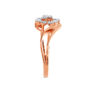 Bague de fiançailles de luxe en or 18 carats avec diamant de laboratoire taille ronde 0,25 carat, motif spirale, collection Dreamy Royal Sphere, bijoux fins - Product Image 4
