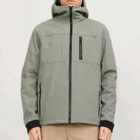 Veste softshell à capuche avec votre logo, parfaite pour l'hiver, coupe-vent, imperméable, légère, respirante, streetwear pour homme