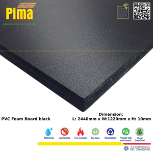 Panneaux Celuka fabriqués en usine, plaque de mousse WPC PVC, densité 0,6 G/cm3, épaisseur 10 mm, couleur noire, lisse, pour meubles de cuisine - Product Image 2