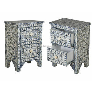 Tabouret Boneinlay naturel pour salon Tabouret assis latéral Console incrustée d'os - Product Image 3