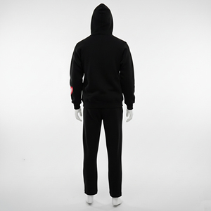 Custom Logo Mens Black Breathable Tracksuit Fleece Hoodie <b>Sweatpants</b> <b>Set</b> Lightweight for Graphic Streetwear Joggers Suit - Product Image 4