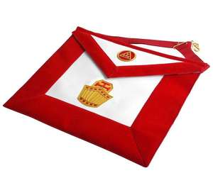 Tablier de Loge Maçonnique Brodé à la Main avec Fil de Bullion et Broderie Zari, en Coton-Polyester et 100% Peau d'Agneau de Luxe - Product Image 3