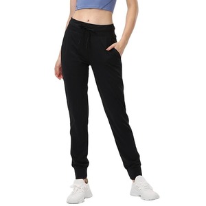 Men Casual Sweatpants <b>Elastic</b> <b>Waist</b> Drawstring Side Pockets Midweight Knitted Spandex Cotton Breathable Plain Dyed Spring - Product Image 1